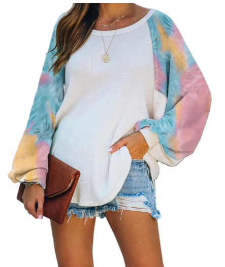 Tie-Dye Print Long Sleeve Sweatshirt for Women
