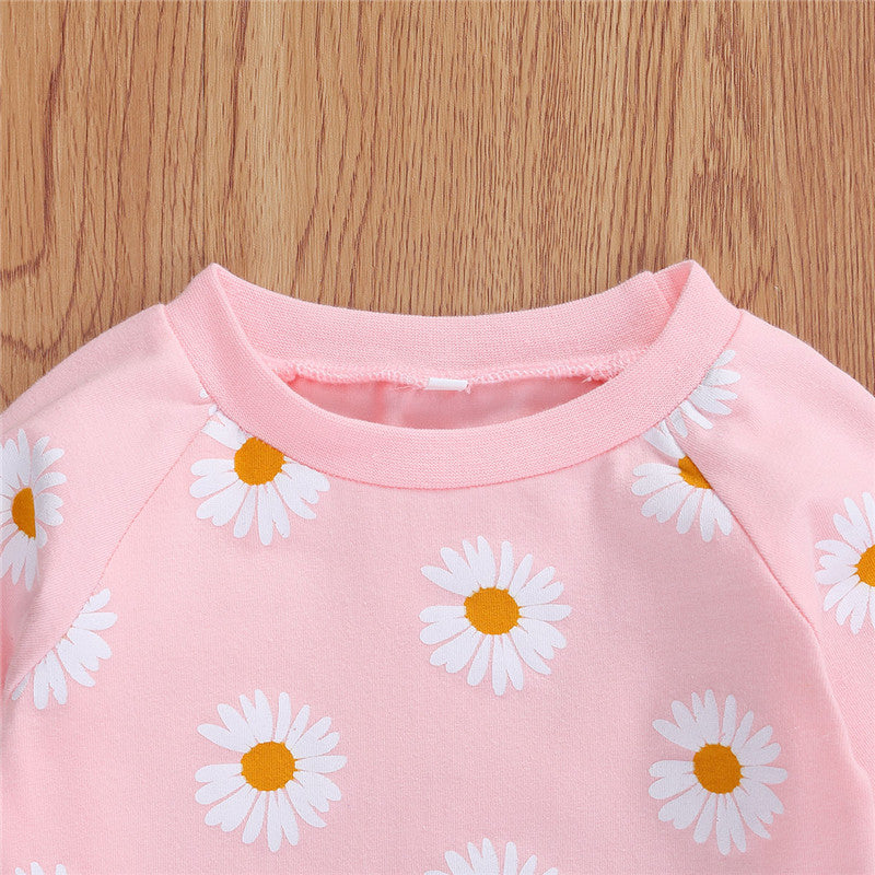 2020 Fall New Girls' Floral Print Infant Outfit Set