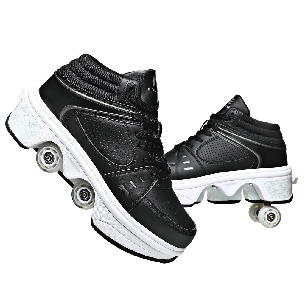 TAILORIA Four-Wheel 2-in-1 Roller Skate Shoes Unisex Roller Shoes & Sneakers Detachable Skate Shoes Kids Sneakers Shoes with Wheels Skating Roller Skates