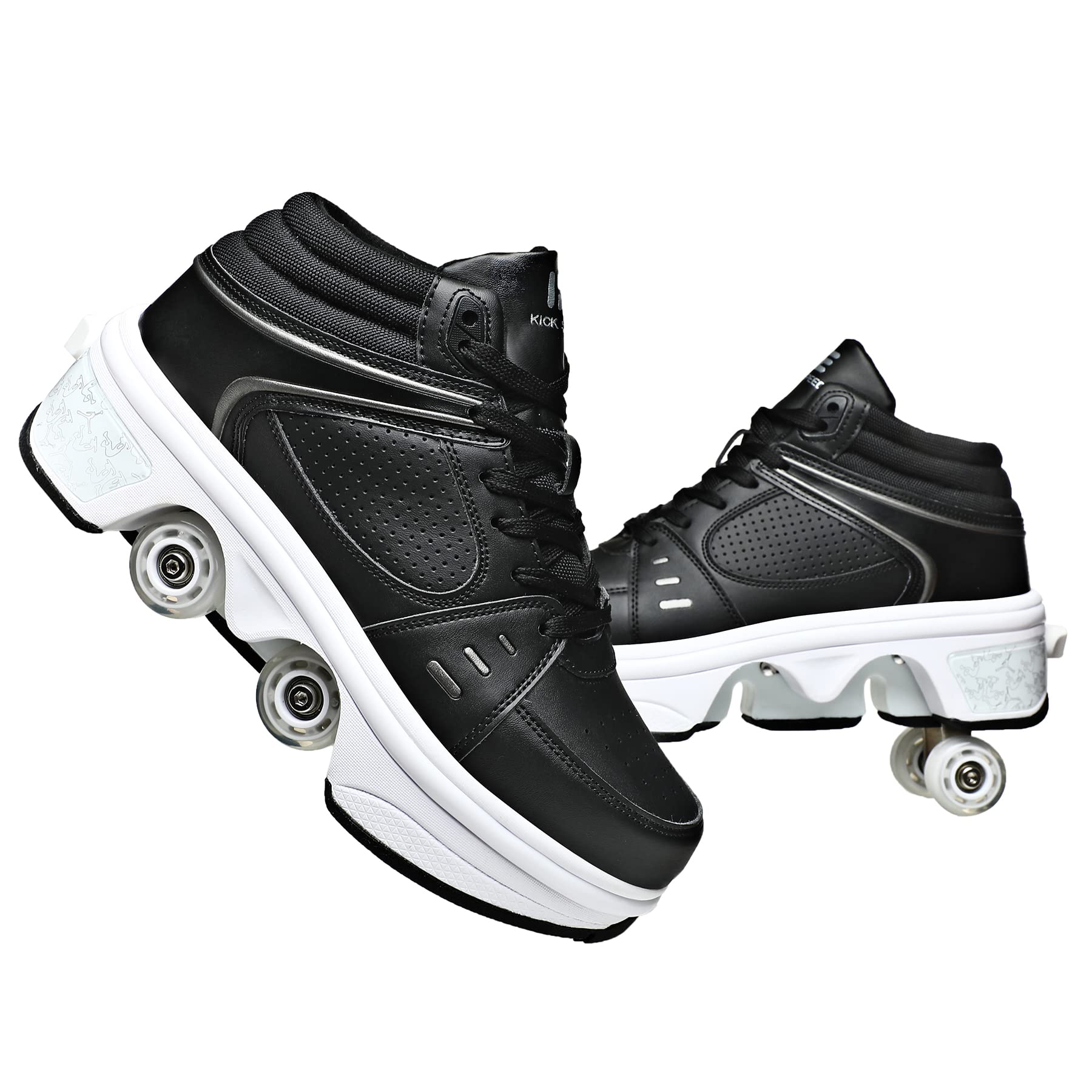 TAILORIA Four-Wheel 2-in-1 Roller Skate Shoes Unisex Roller Shoes & Sneakers Detachable Skate Shoes Kids Sneakers Shoes with Wheels Skating Roller Skates