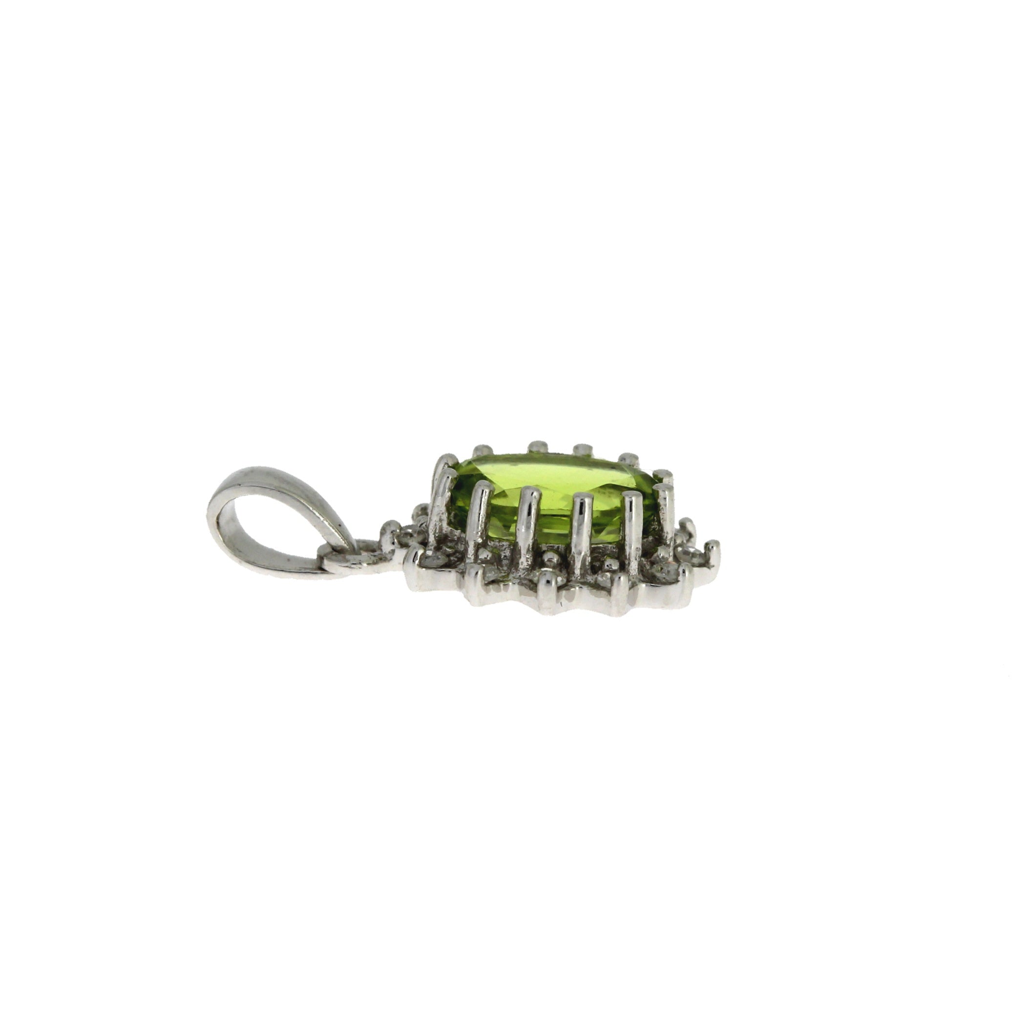 .96ct Peridot Diamond Fashion Pendants 10KT White Gold