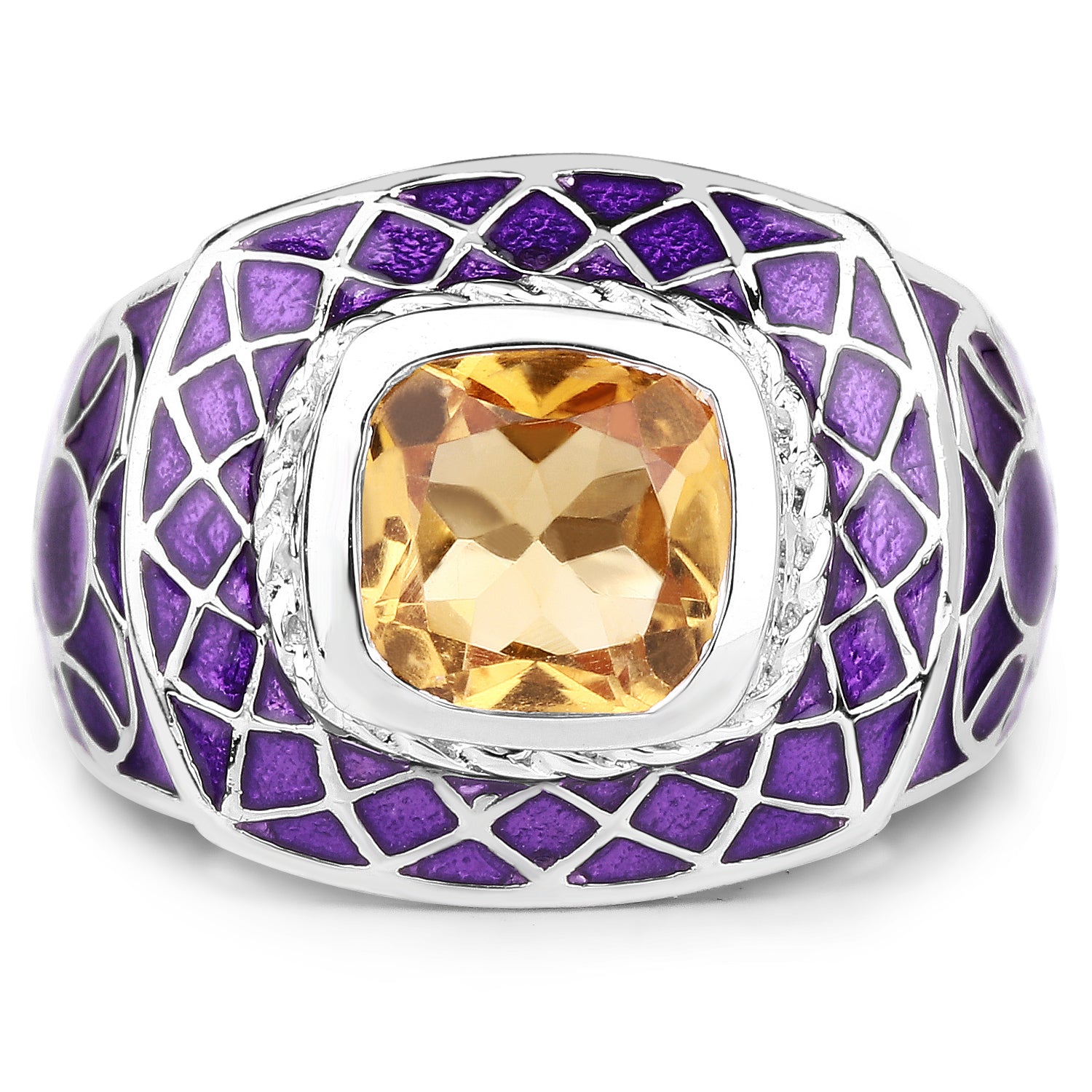 2.00 Carat Genuine Citrine .925 Sterling Silver Ring