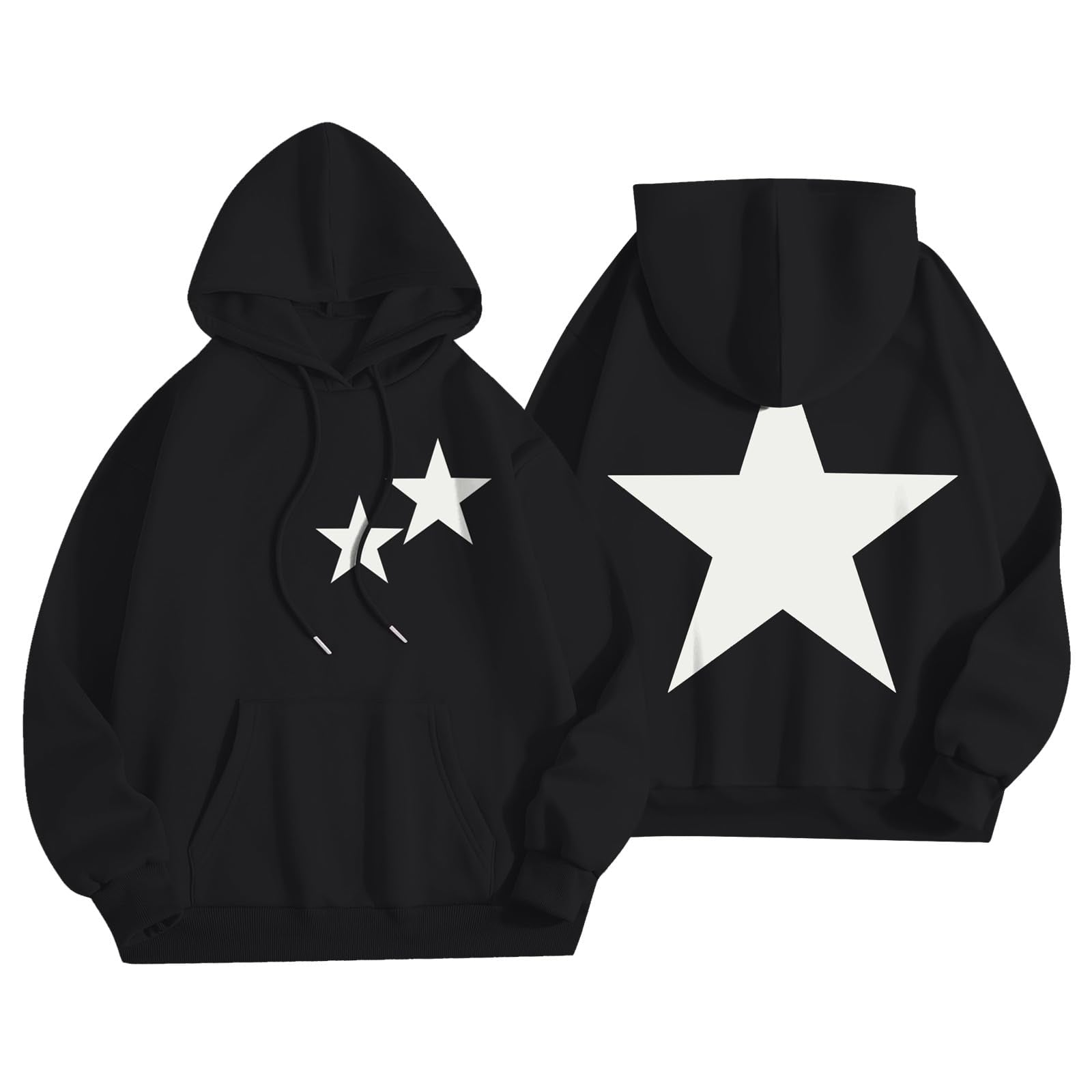 Palm Puff Hoodie Cute Tops for Women Y2k Hoodie Things for Teen Girls Hoodies for Teen Girls Back To School Clothes for Teen Girls Fall Clothes Preppy Clothes Y2k Hoodies Black 3XL