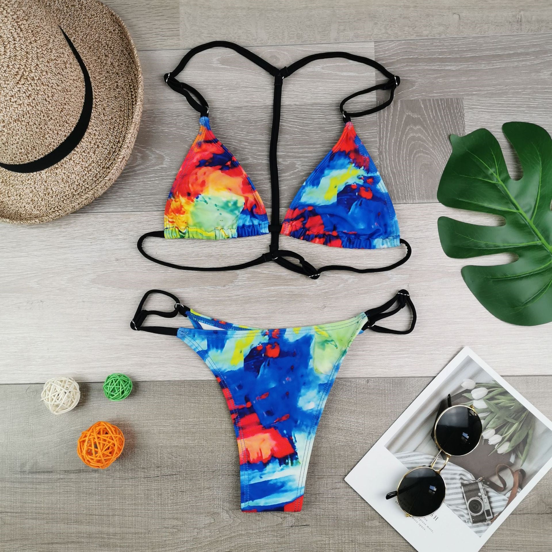 2020 New Women's Triangle Bikini with Colorful Prints