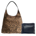 Gipvv Suede Hobo Bags for Women Suede Tote Bag Slouchy Suede Handbag Purse Hobo Crossbody Bags for Women (Khaki Leopard)
