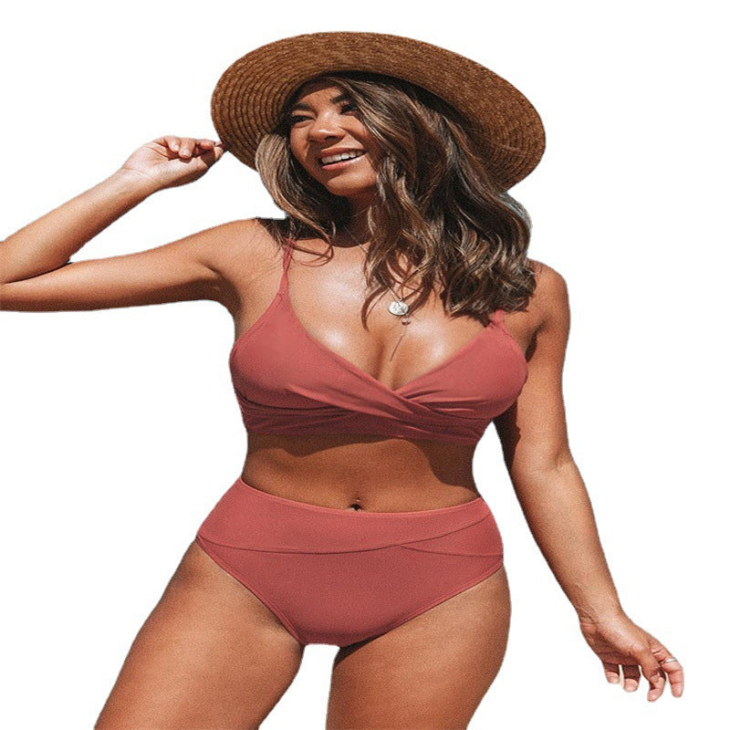 New Women's High-Waisted Bikini Set - Crossback Style