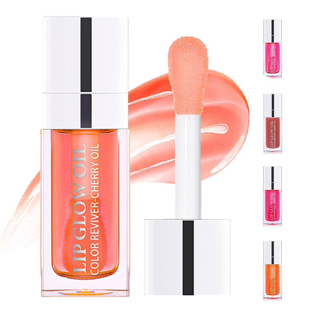 REWLKP Hydrating Lip Glow Oil Plumping Lip Gloss No-Sticky Transparent Moisturizing Lip Balm Natural Lip Plumper Gloss Make Lips Fuller