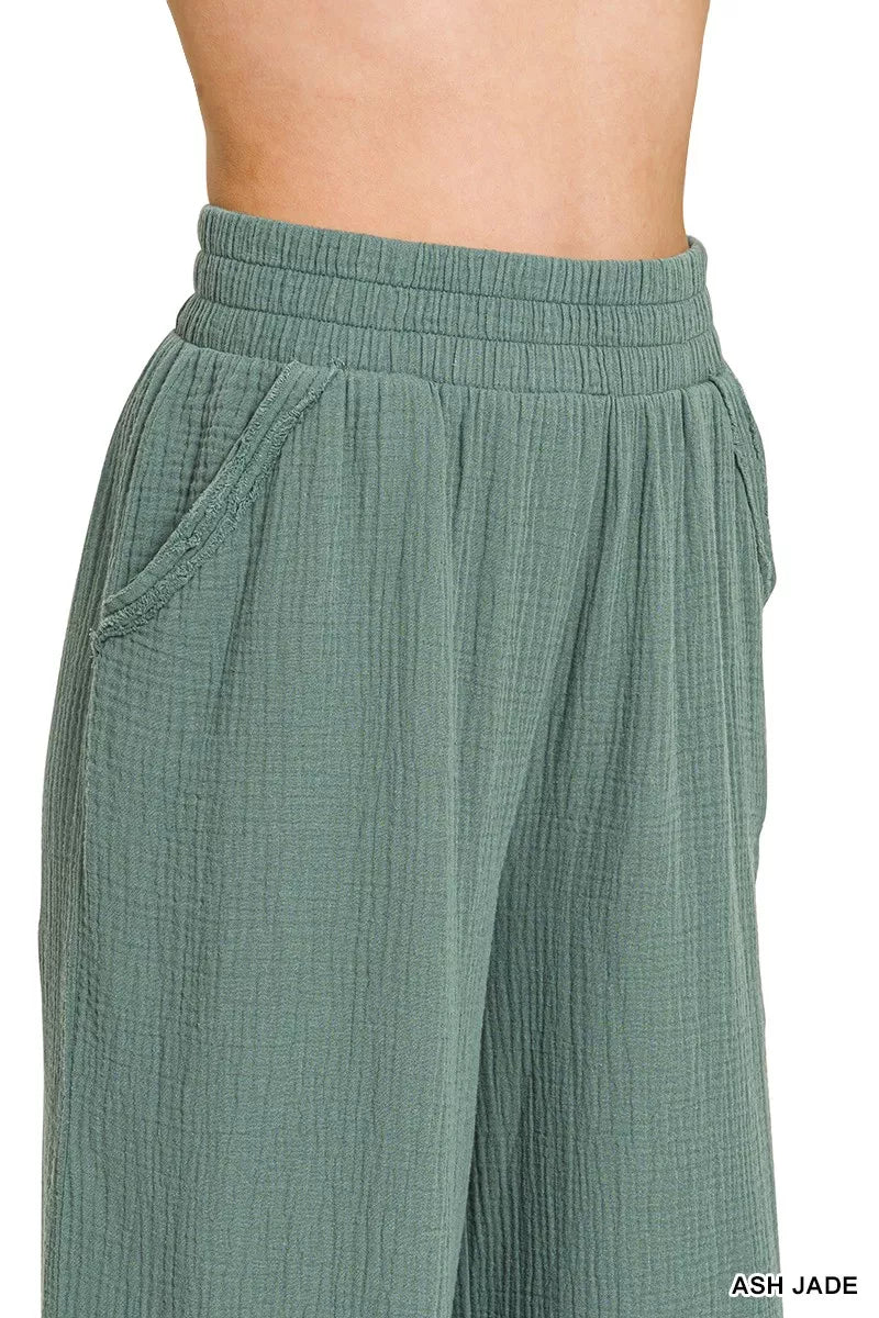 Zenana Double Gauze Lounge Pants