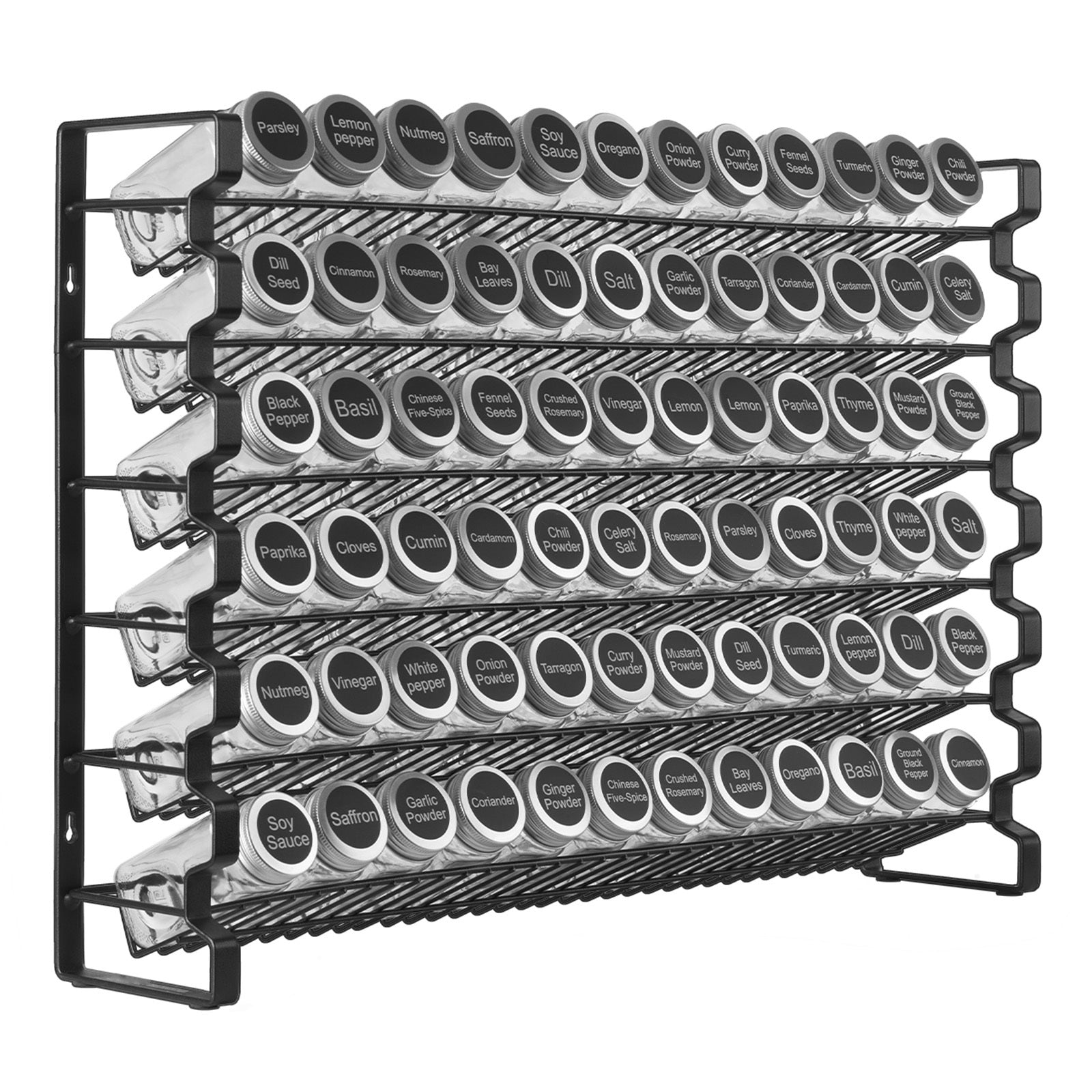 Spice Rack Organizer for Cabinet Seasoning Storage Set Wall Mounted 4 Pack