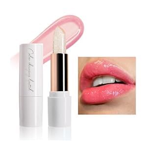 DLZZRS Magic Color Changing Lipstick pH Lip Balm Glitter Shimmer Lipstick Plumping Glimmer Glow Jelly Lipstick Hydrating Lasting Nourishing Moisture Lip Care Temperature Color Change Lip Gloss(1#)