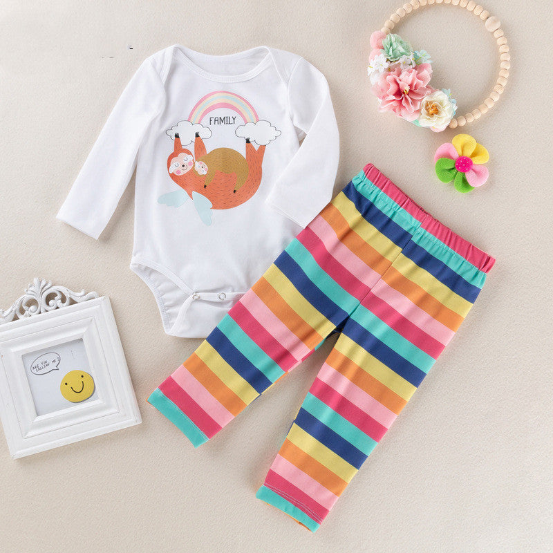 2020 New Spring Autumn Baby Cartoon Long Sleeve Set