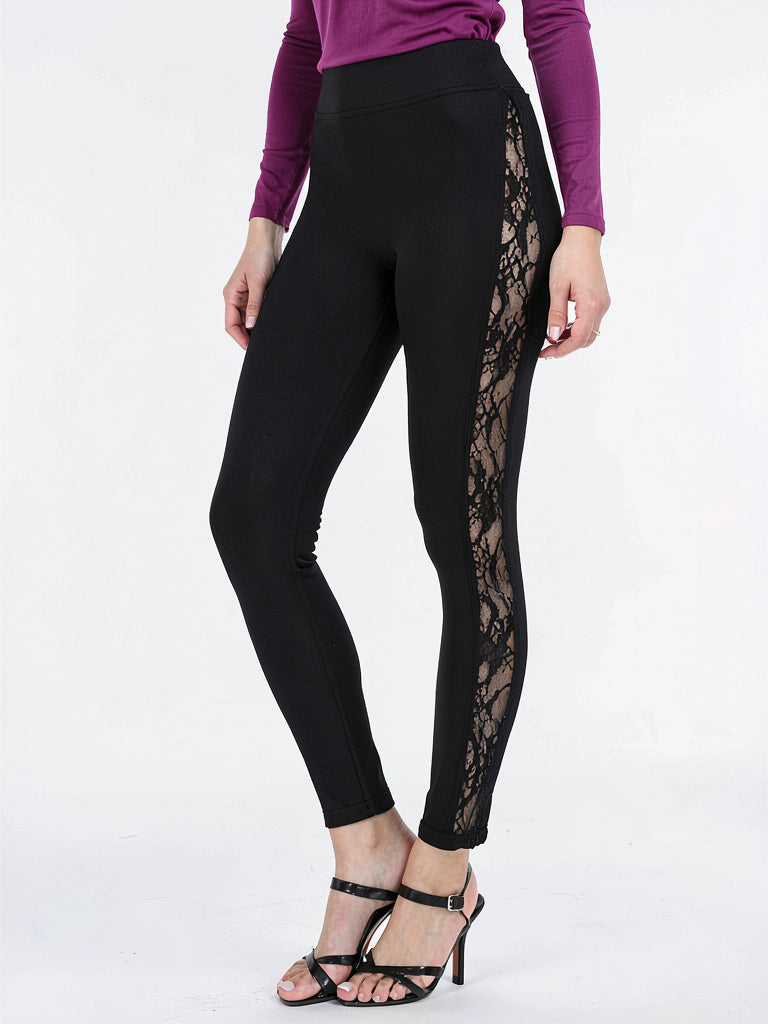 Thalia Sodi Lace-Trim Leggings, Size Small