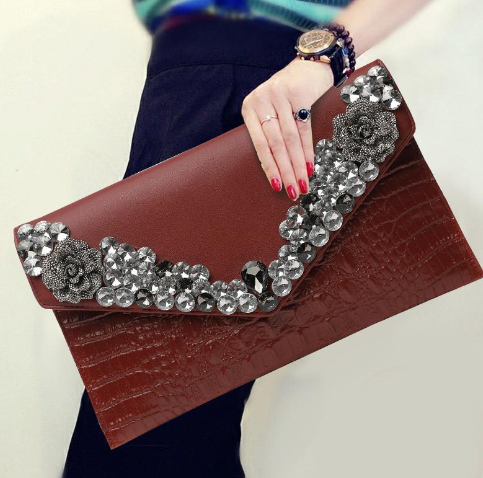 Rhinestone Crossbody Clutch Envelope Small Bag