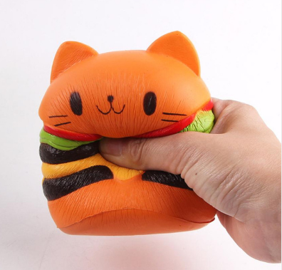 New Squishy Cat Burger and Salmon Sushi PU Toys
