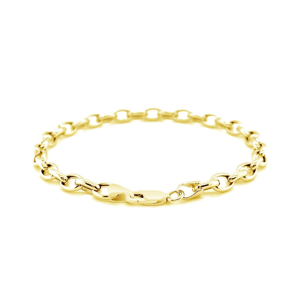 4.6mm 14k Yellow Gold Oval Rolo Bracelet