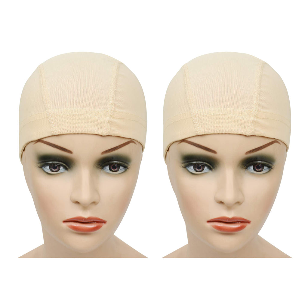 2 Pcs/Lot Blonde Wig Cap Mesh Wig Cap Stretchable Wig Cap with Wide Elastic Band for Making Wigs (Mesh Caps M)