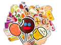 mundo hogar Mexican Food Vinyl Stickers Snacks and Candy Stickers Water Resistant Set of 60 White