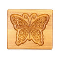 Wooden Cookie Molds 3D Carved Wooden Cutter Embossing Molds Cookie Biscuit Mold Baking Cookie Mold Wooden Cookie Stamp Baking Kitchen Tools for Christmas Thanksgiving Halloween (Butterfly)