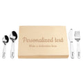 LAUBLUST Personalized Flatware Utensils Set - Wish Text - Engraved with Name | New Born Baby & Toddler Gift - Natural Wooden Box & Spoons and Forks Stainless-Steel 4 pcs | Made & Shipped from Germany