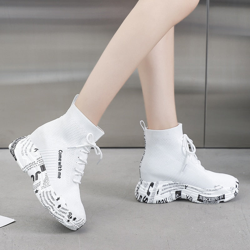 2020 Fall New Thick-Soled High-Top Sock Boots
