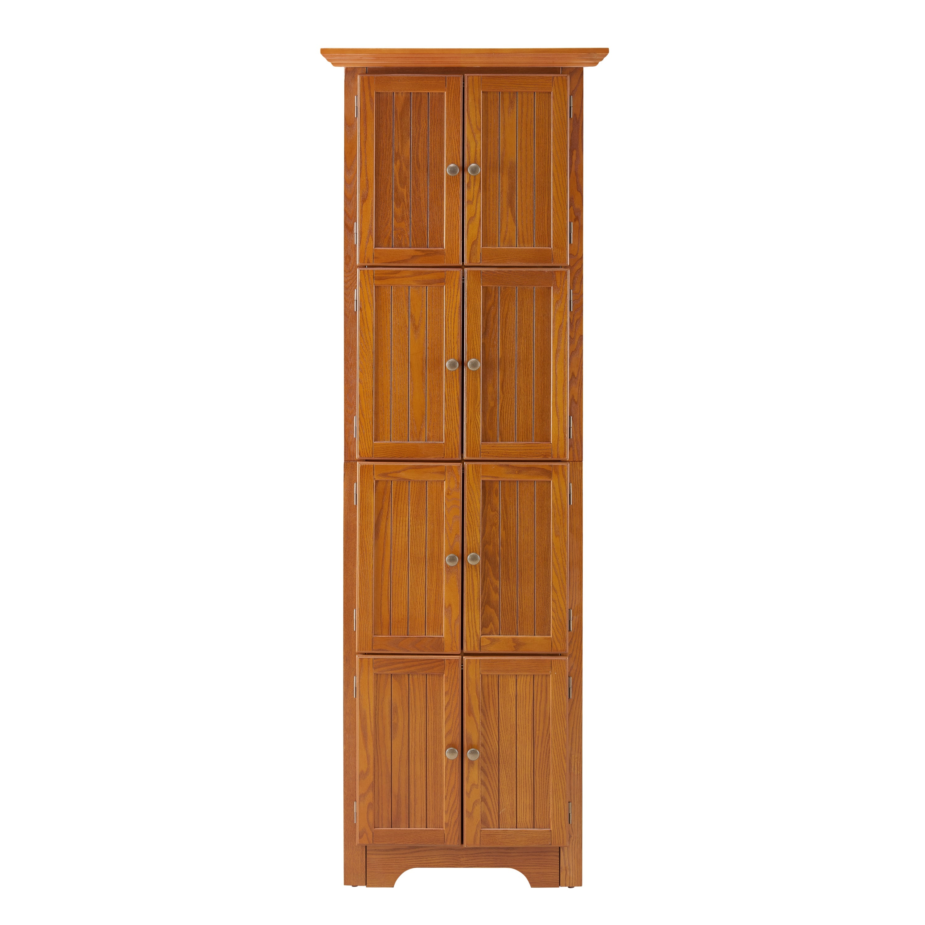 4-Tier 72' Corner Kitchen Pantry Storage Cabinet with 8 Doors Tall Storage Cabinet, Corner Cabinet and Shelves, Home farmhouse bookshelf Cabinet for Bathroom, Living room, Kitchen OAK
