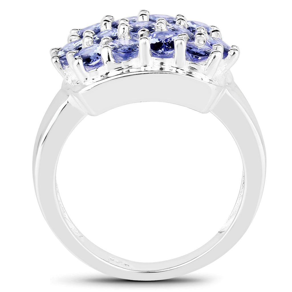 2.21 Carat Genuine Tanzanite .925 Sterling Silver Ring