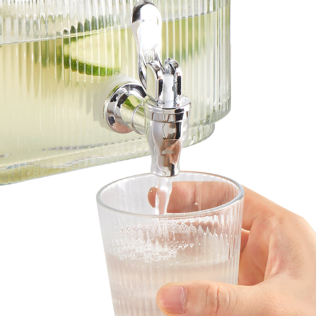 Drink Dispenser 0.8 Gal Beverage Dispenser for Parties Glass with Spigot