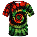RASBCTK Tie Dye Shirts for Men Women Short Sleeve Mens Tie Dye Shirt Rainbow Tie Dye T-Shirts TeeRedGreenXL