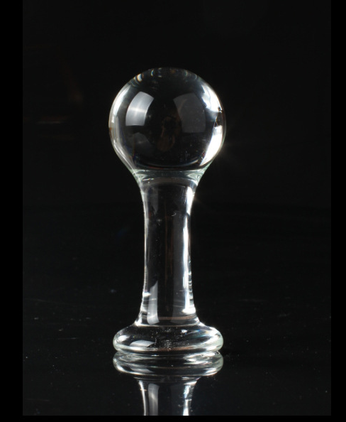 Crystal Glass Anal Plug with Beads for Pleasure
