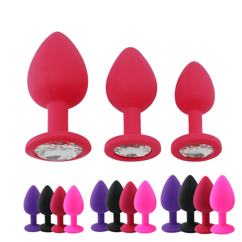 Silicone Anal Plug with Diamonds for Backdoor Pleasure