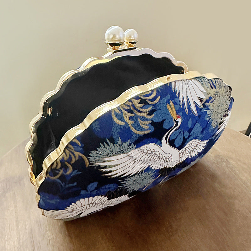 Shell Shaped Pearl Evening Clutch for Women