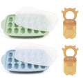 Baby Food Freezer Trays - Food Storage Containers with Baby Food Feeder Silicone Food Molds Trays for Homemade Baby Food Breast Milk Vegetable Juice & Fruit Purees 2 Pack