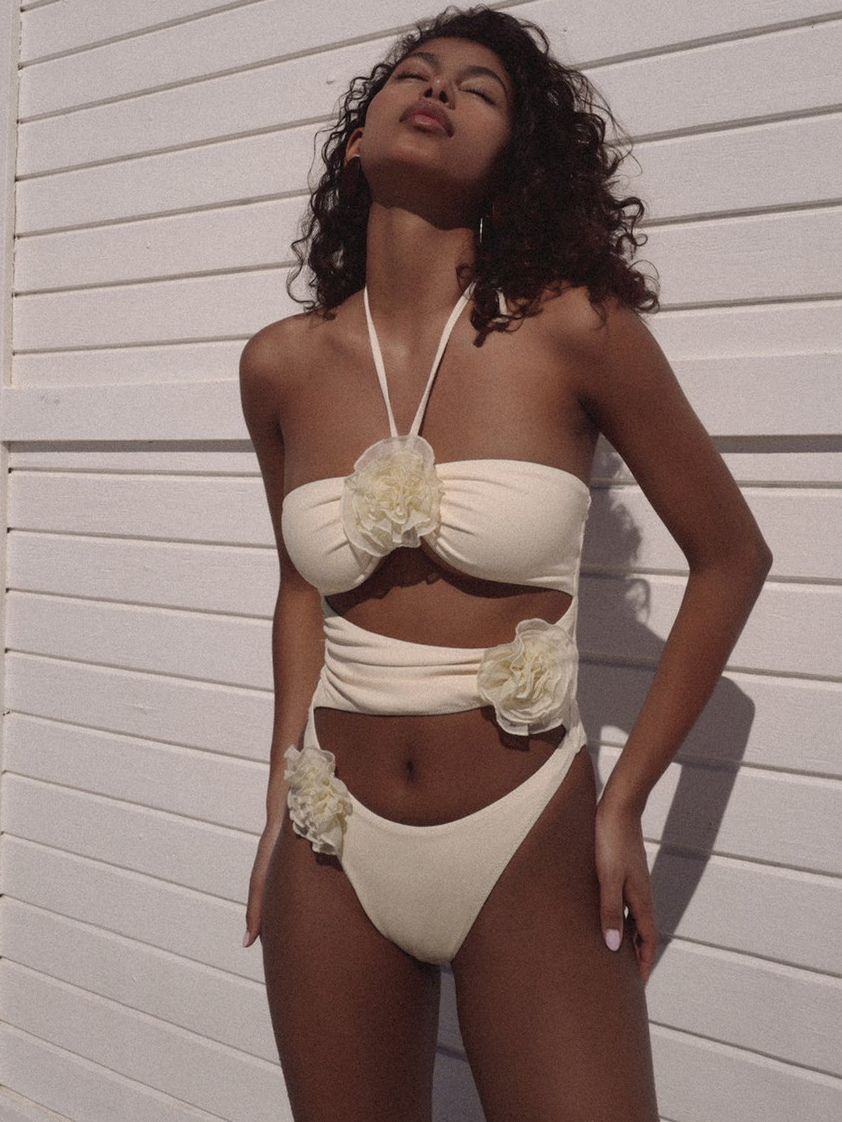 New Women's 3D Floral One-Piece Bikini Swimwear