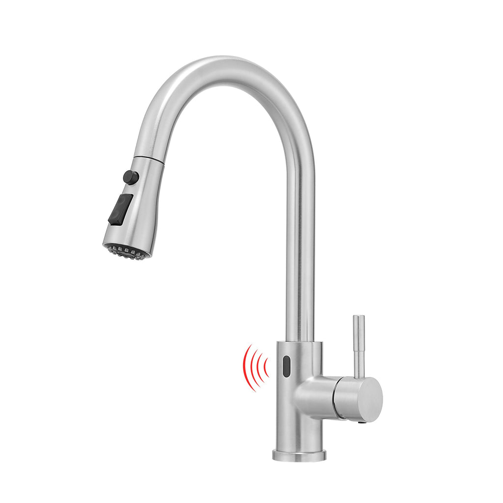 Touchless Kitchen Faucet, Hands Free Automatic Smart Kitchen Faucet, Stainless Steel Touchless Kitchen Faucet