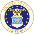 United States Air Force USAF White and Blue 1" Lapel Pin
