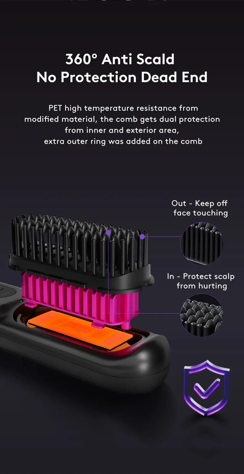 Portable 2 In 1 Hair Straightener Comb