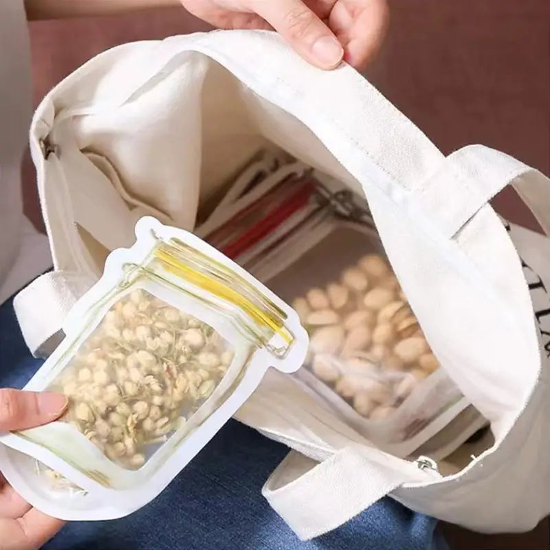 20pcs Mason Jar Ziplock Food Storage Bags for Snacks