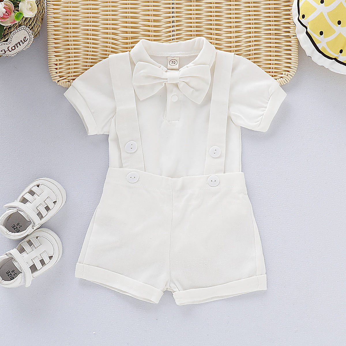 Boys' Gentleman Suit Set with Shirt and Bow Tie