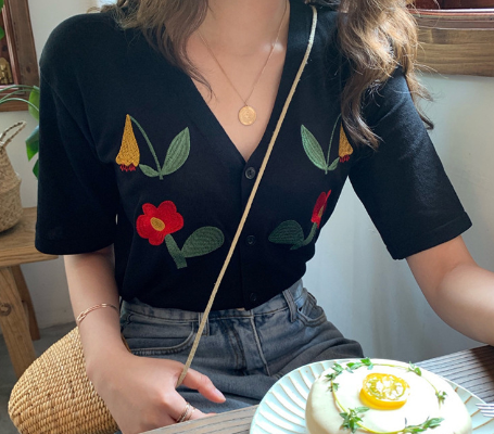 2020 New Vintage Knit Cardigan for Women, Short Sleeve