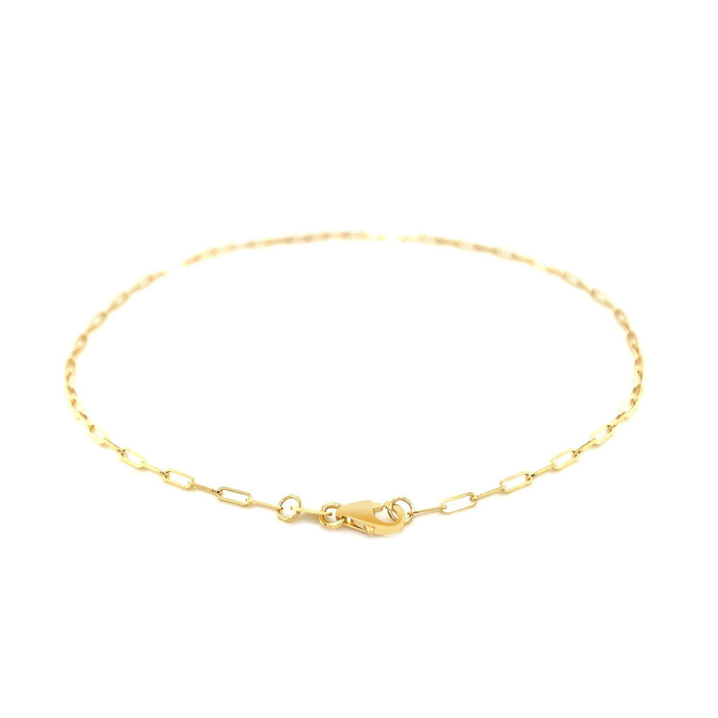 14K Yellow Gold Fine Paperclip Anklet (1.5mm)