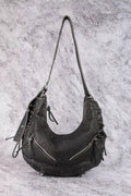 Fame Larger Leather Crescent Shoulder Bag