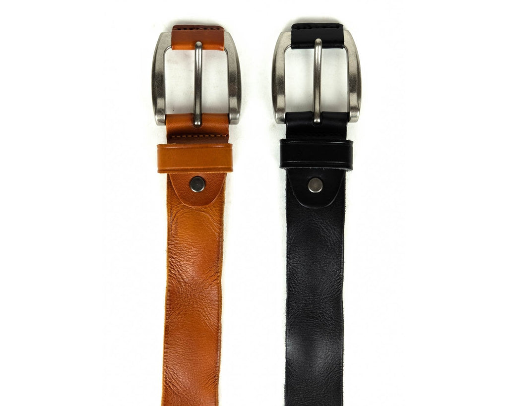 38mm Gun metal Leather Belt