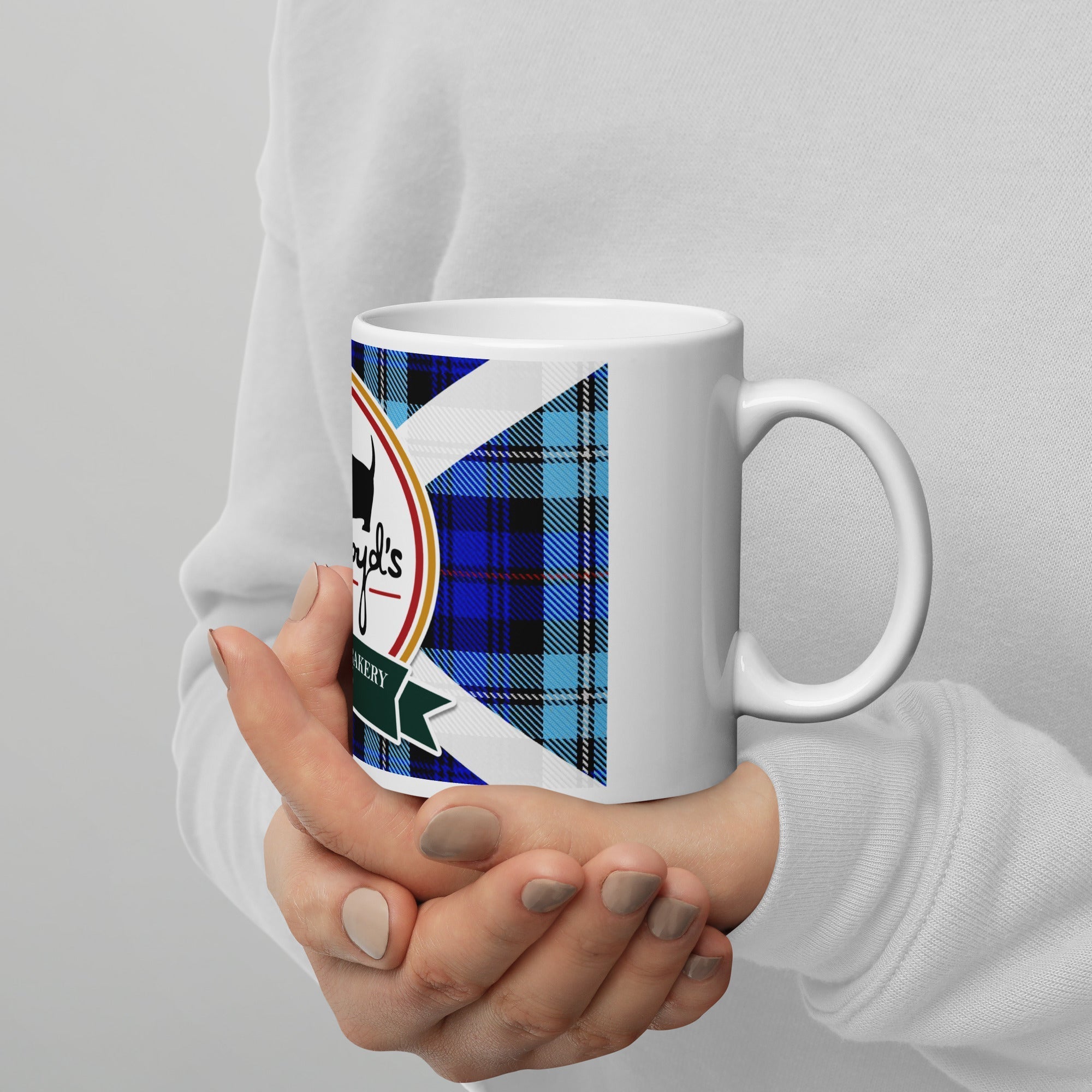 Ackroyd's Bakery Round Logo White glossy Mug