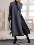 Oversized Knit Lace Casual Hoody Dress