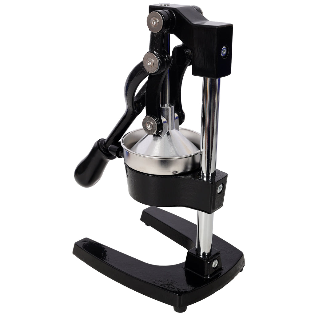 Cast Iron Citrus Juicer , Extra-Large Commercial Grade Manual Hand Press , Heavy Duty Countertop Squeezer for Fresh Orange Juice,Black Color
