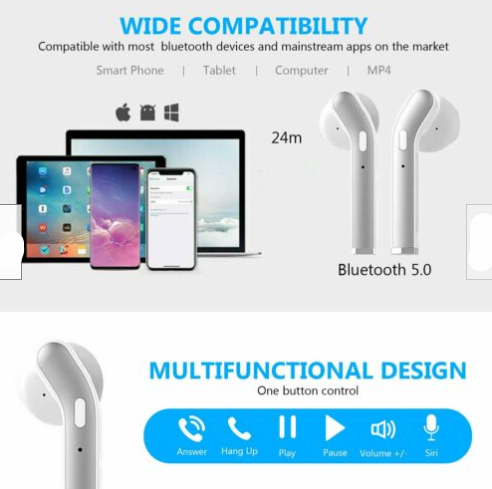 Wireless Bluetooth 5.0 TWS Sports Earbuds with Bass