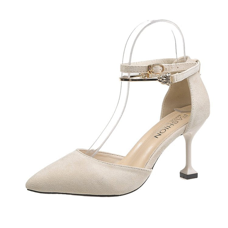 Spring 2020 New Lace Metal High Heel Fashion Shoes