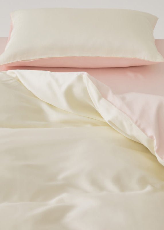 Adeline Pastel Silky Cooling TENCEL™ Bedding Set / White