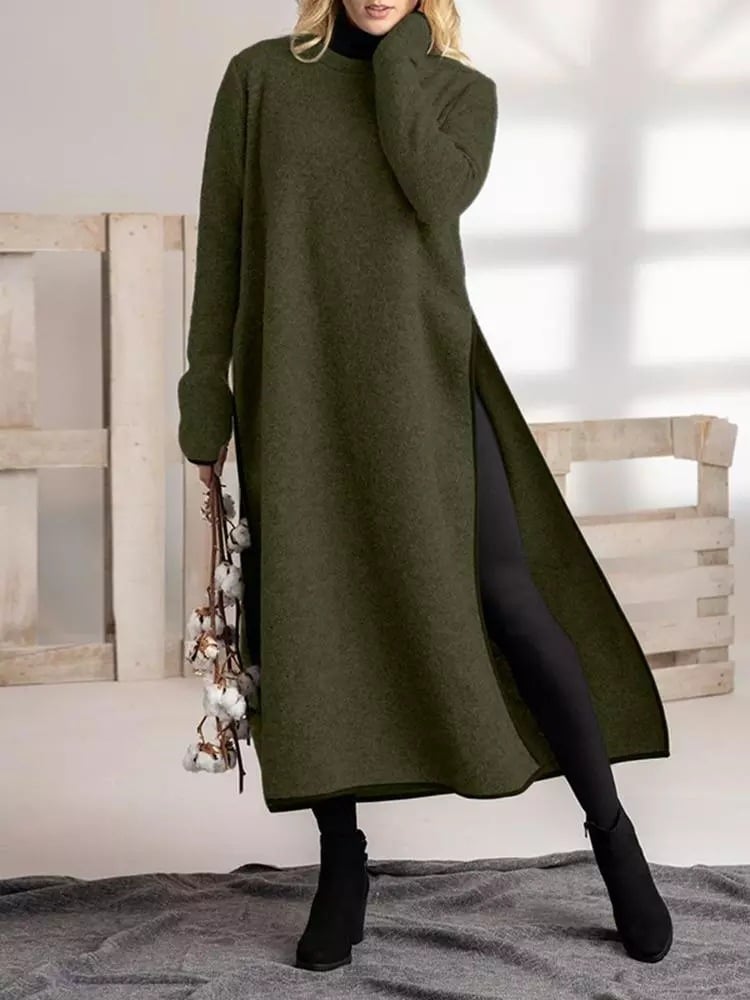 Oversized Knit Lace Casual Hoody Dress