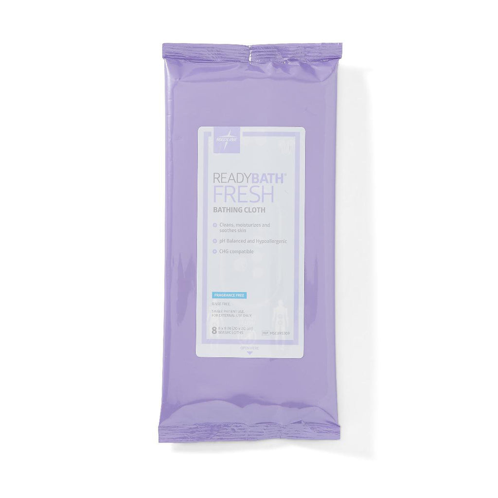 Rinse-Free Bath Wipe ReadyBath® Fresh Soft Pack Unscented 8 Count MSC095309